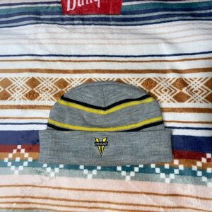 Venture Gray and Yellow Striped Beanie
